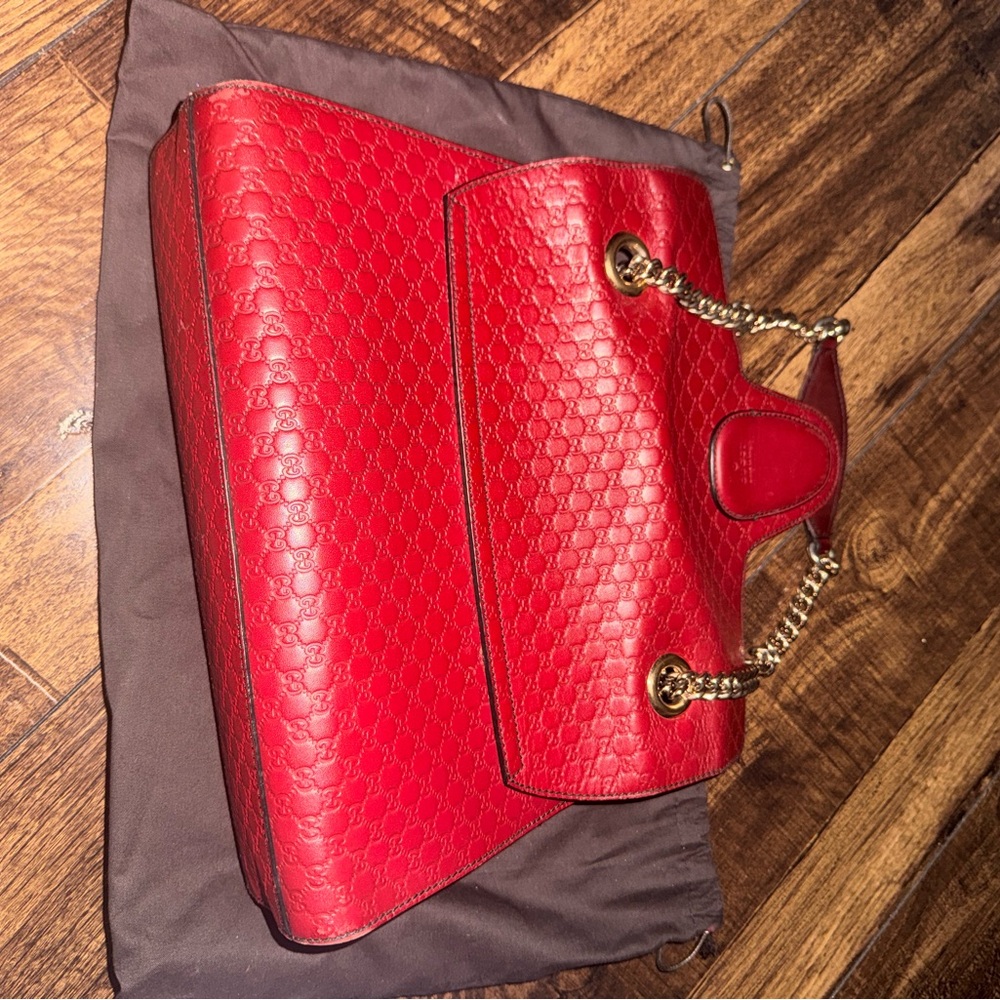 Authentic Gucci Red Leather Emily Bag - Picture 4 of 11